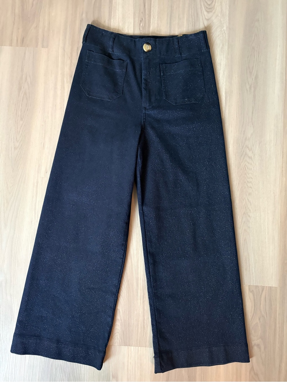 Maeve Colette High-Rise Straight Leg Jeans in dark sparkle - Picture 3 of 5